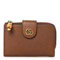 Gucci Piuma Calfskin Medium Bamboo Double G Wallet Cuir