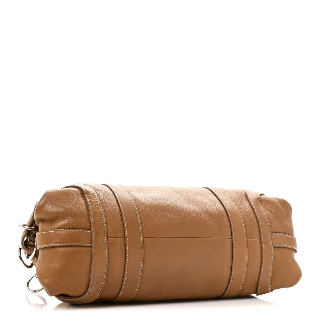 Prada Soft Calf Top Handle Satchel Brown
