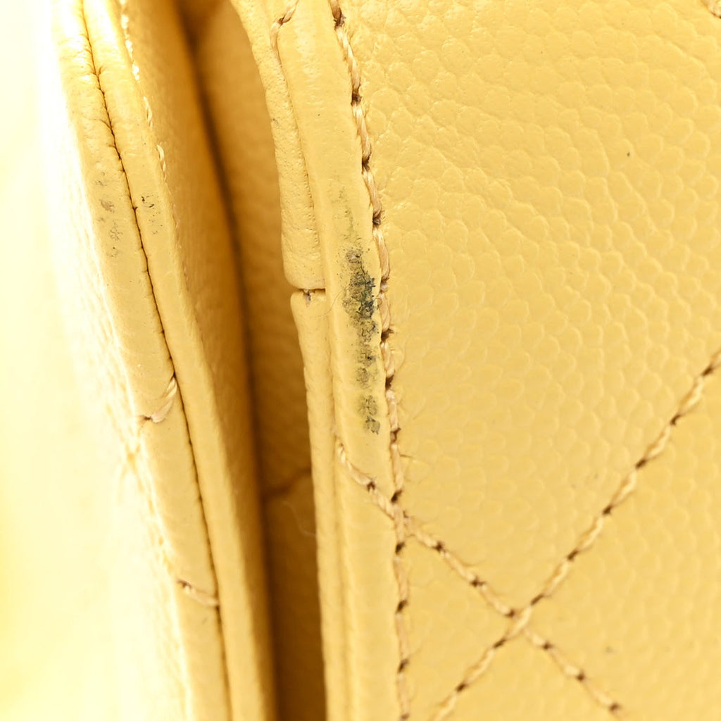 Chanel Caviar Quilted Small Chanel 25 Handbag Light Yellow