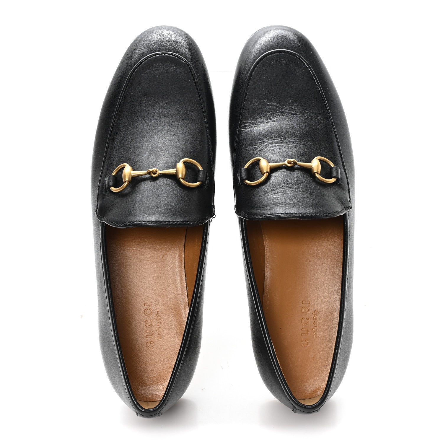 Gucci Betis Glamour Calfskin Womens Jordaan Loafers 37 Black