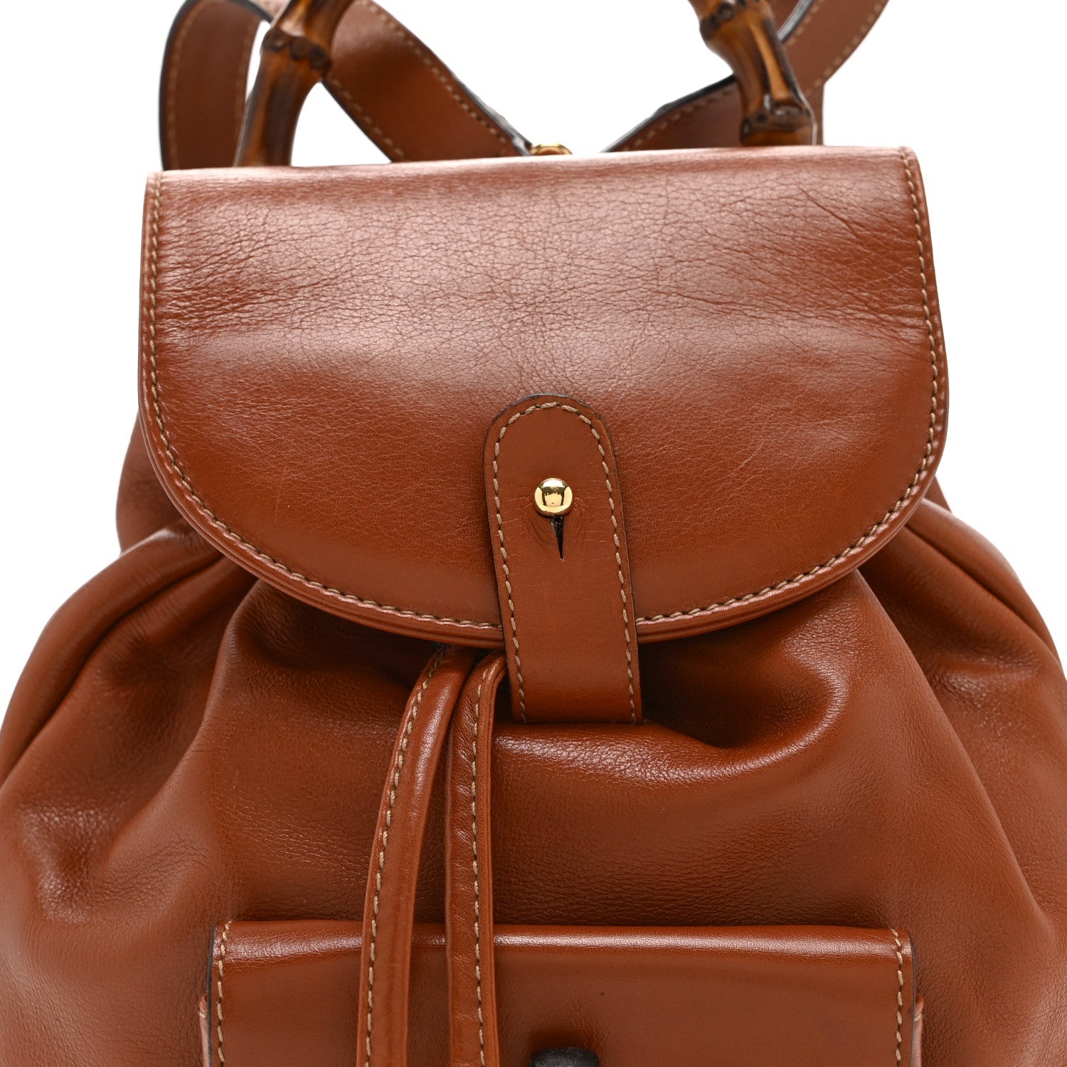 Gucci Calfskin Bamboo Mini Backpack Brown