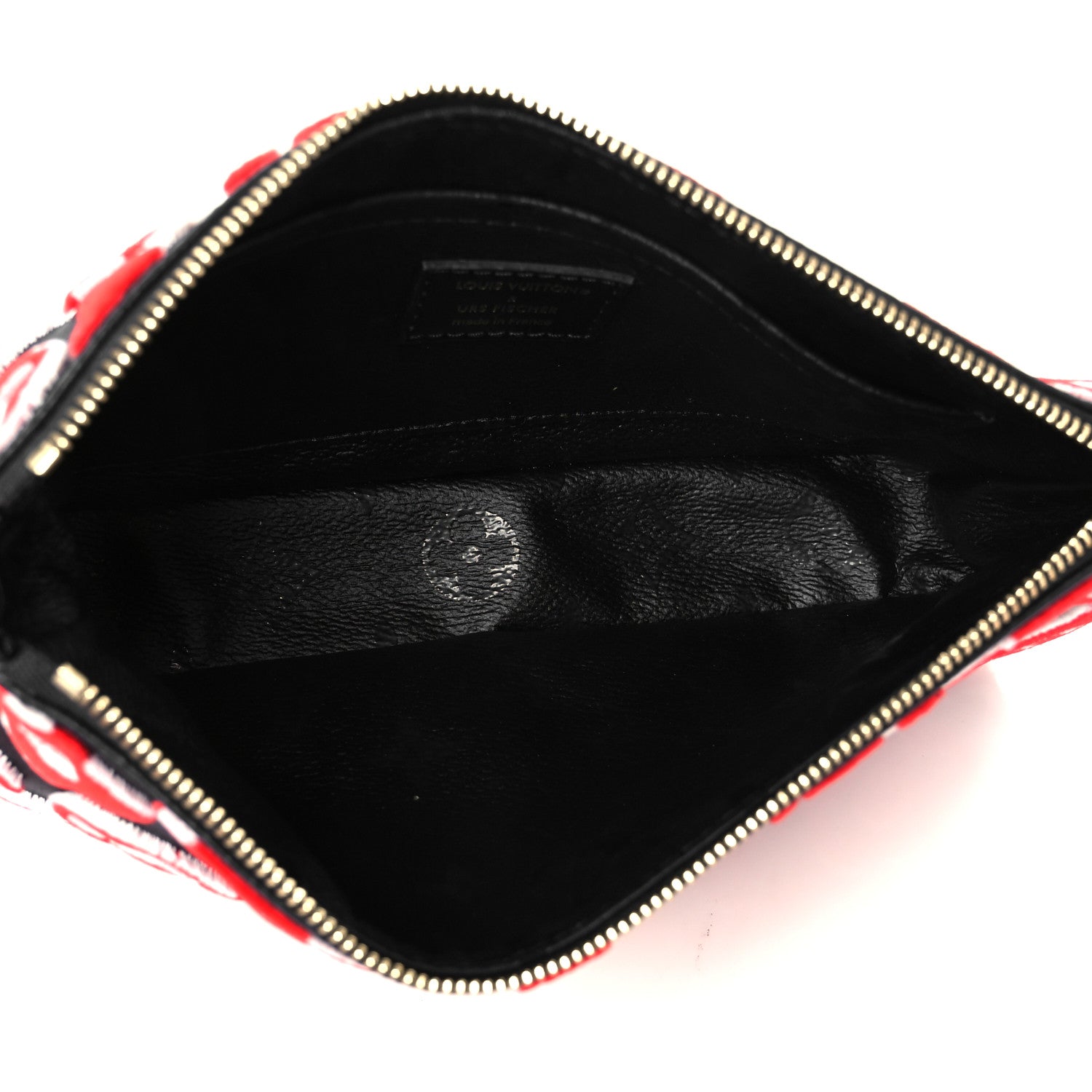 Louis Vuitton X UF Tufted Monogram Pochette Accessories Black Red