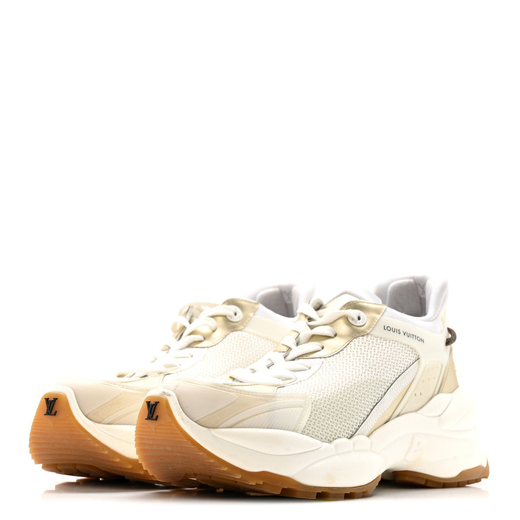 Louis Vuitton Monogram Calfskin Run 55 Sneakers 40 White
