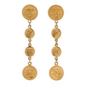Metal CC Medallion Clip On Earrings Gold