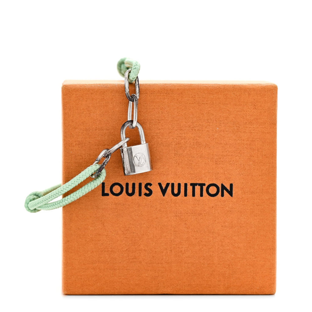 Louis Vuitton X Virgil Abloh Sterling Silver Lockit Adjustable Cord Bracelet Green