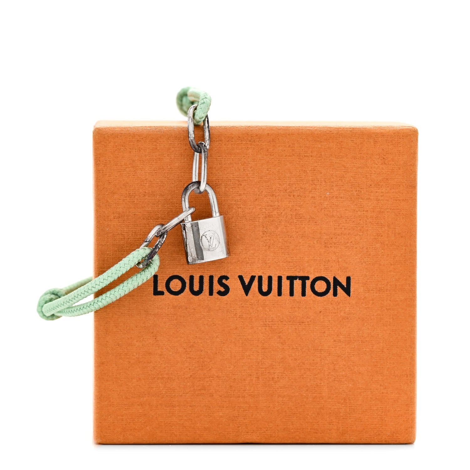 Louis Vuitton X Virgil Abloh Sterling Silver Lockit Adjustable Cord Bracelet Green
