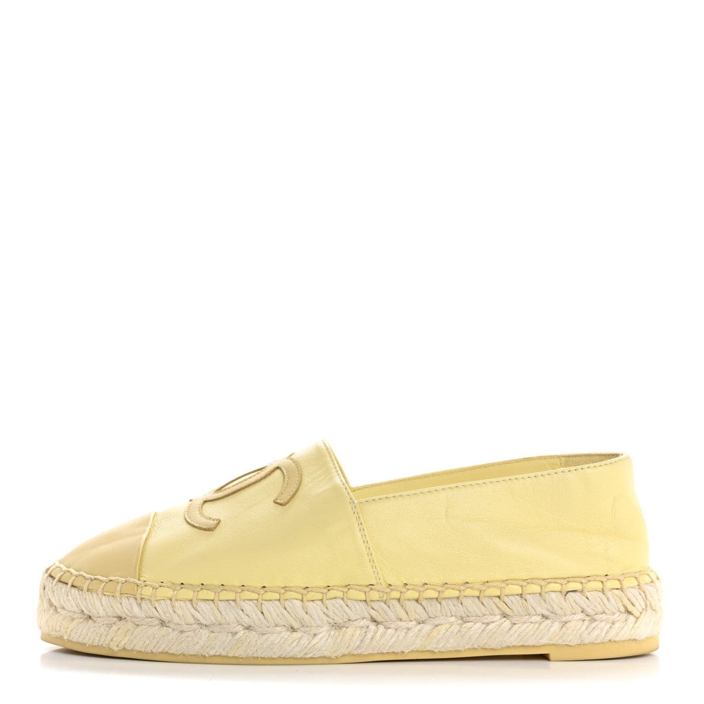 Lambskin CC Espadrilles 36 Yellow