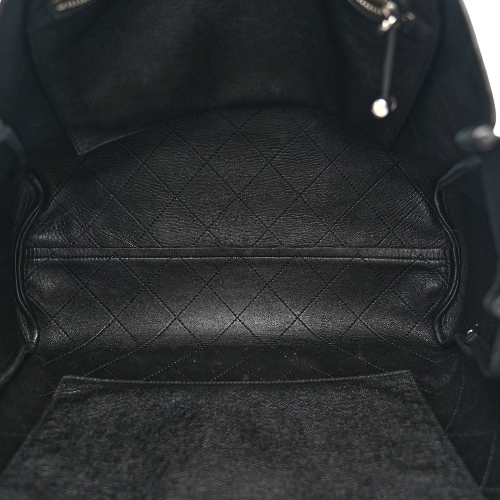 Chanel Caviar Stitched Large Lady Coco Shopping Tote Black