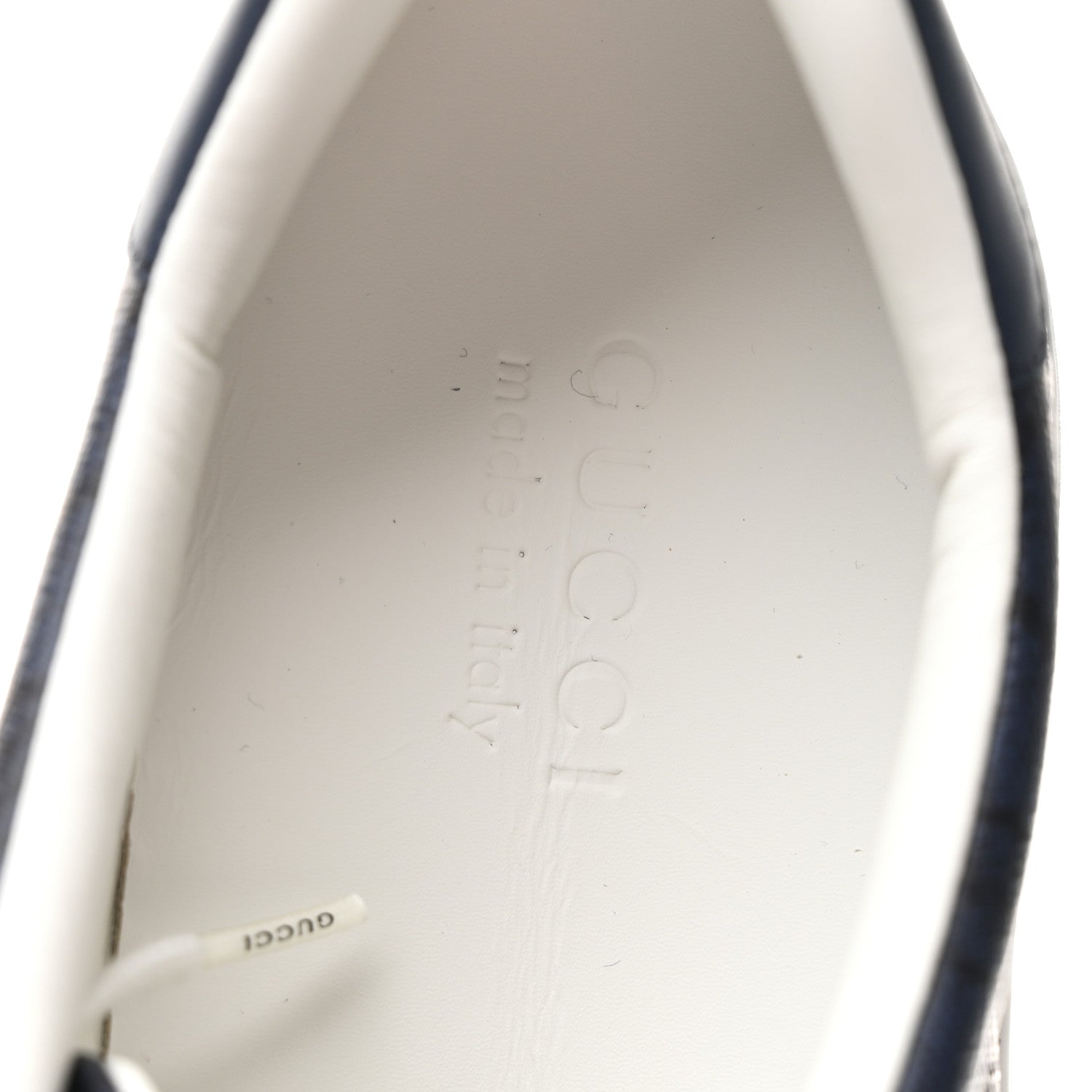 Gucci GG Supreme Monogram Ayers Web Mens New Ace Sneakers 8 Dark Blue