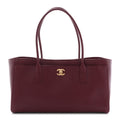 Chanel Calfskin Archetype Small Shopping Tote Dark Burgundy