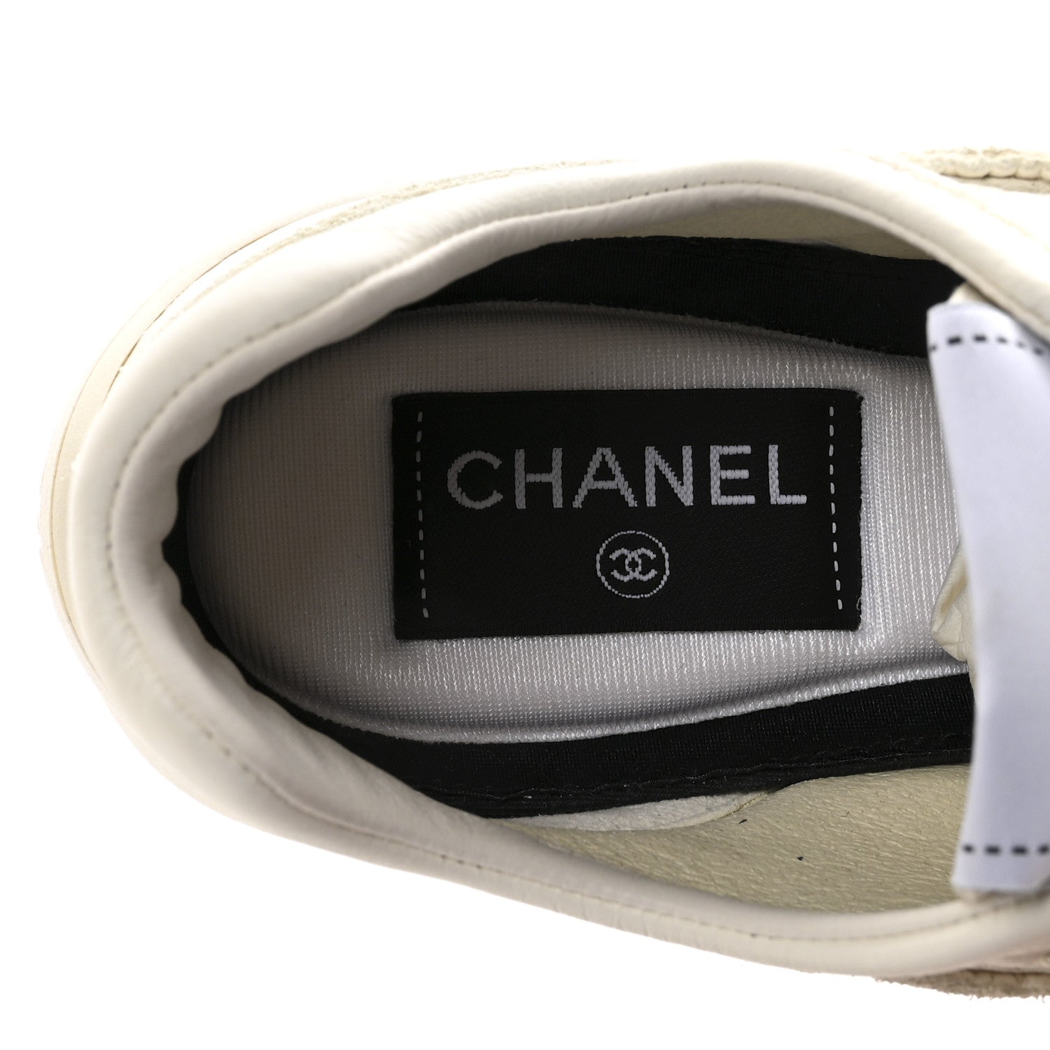 Calfskin Perforated CC Sneakers 36.5 White