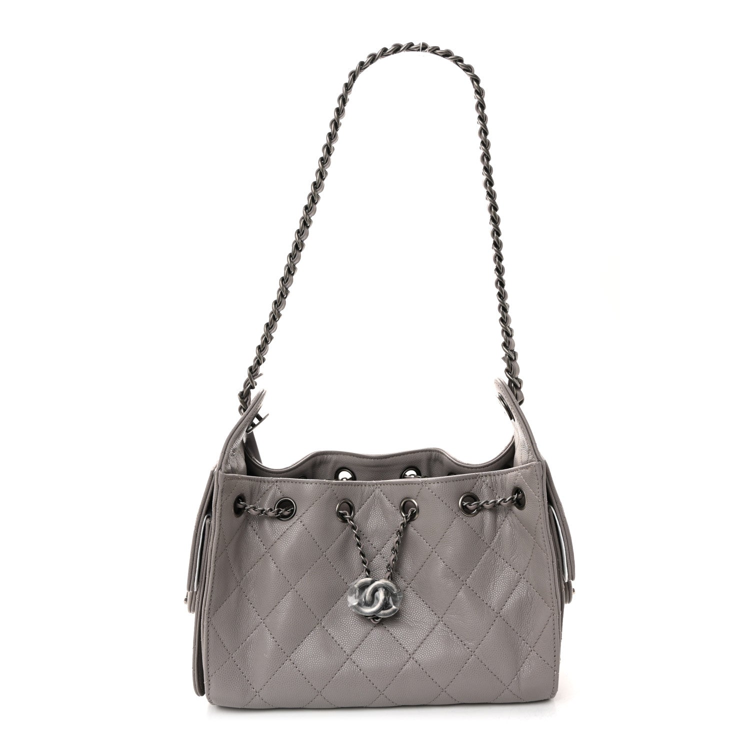 Chanel Caviar Quilted Mini Chanel 25 Handbag Dark Grey