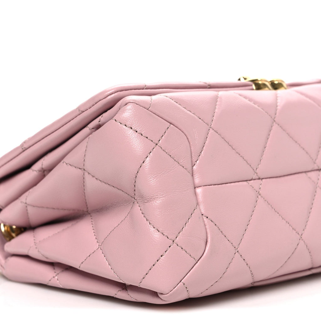 Chanel Lambskin Quilted Medium Color Match Flap Light Pink