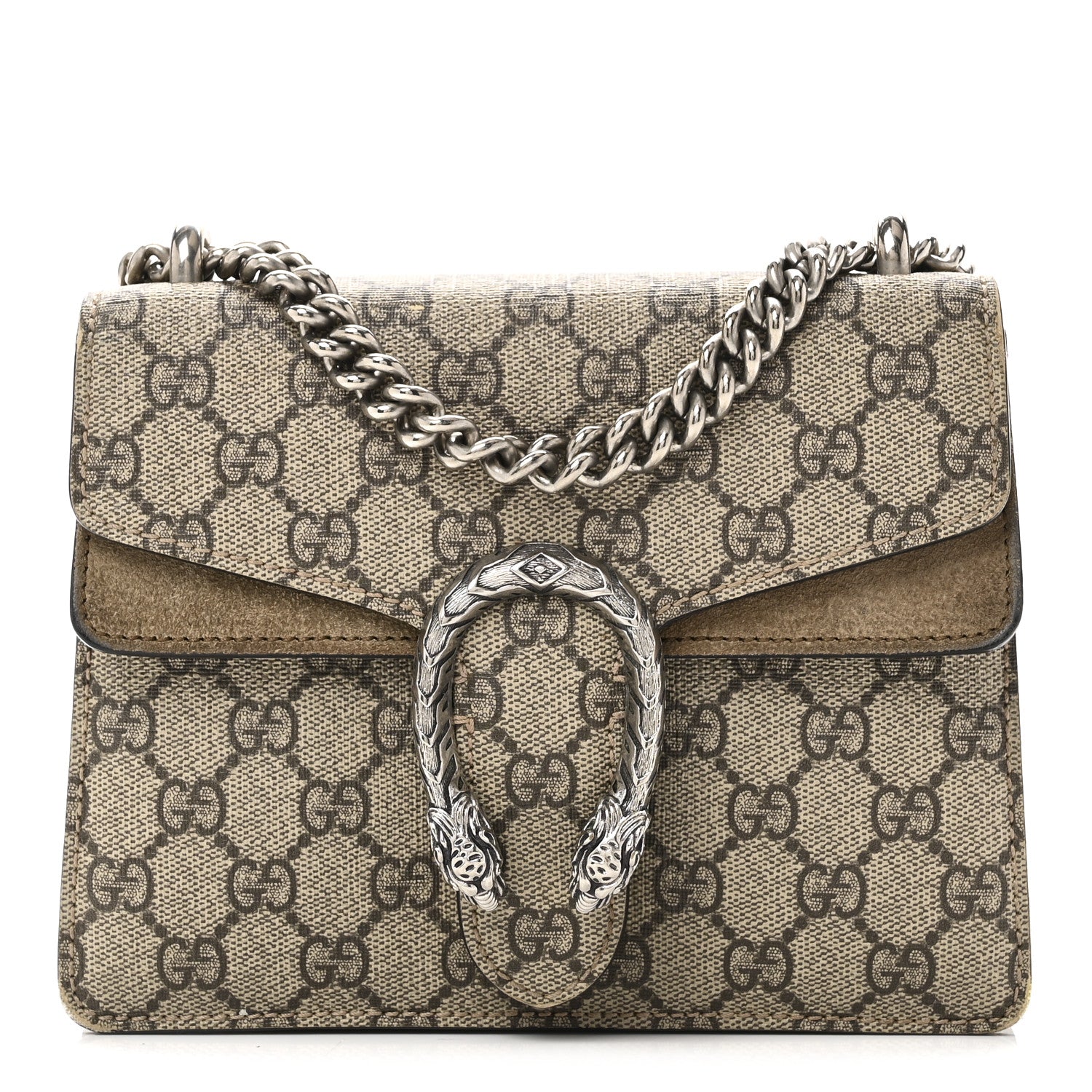 Gucci GG Supreme Monogram Mini Dionysus Shoulder Bag Taupe