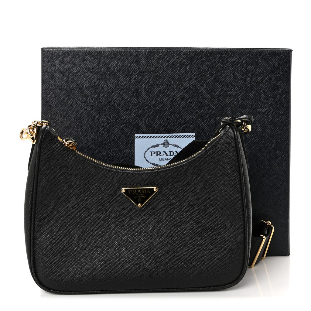 Prada Saffiano Lux Re-Edition 2005 Shoulder Bag Black