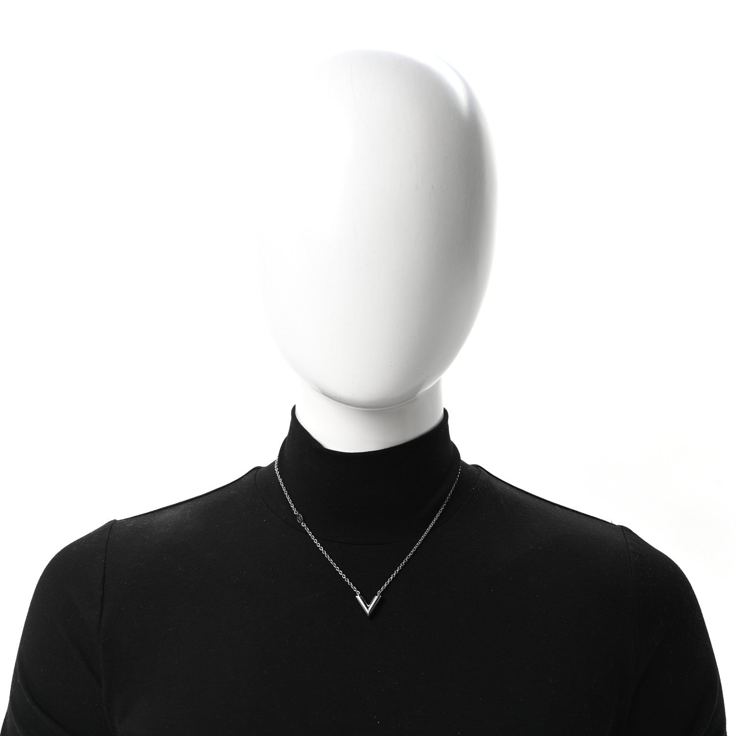 Louis Vuitton Metal Essential V Supple Necklace Silver