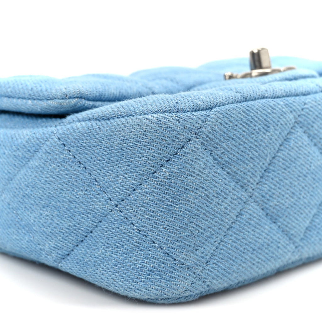 Chanel Denim Quilted Sweetheart Mini Flap Blue
