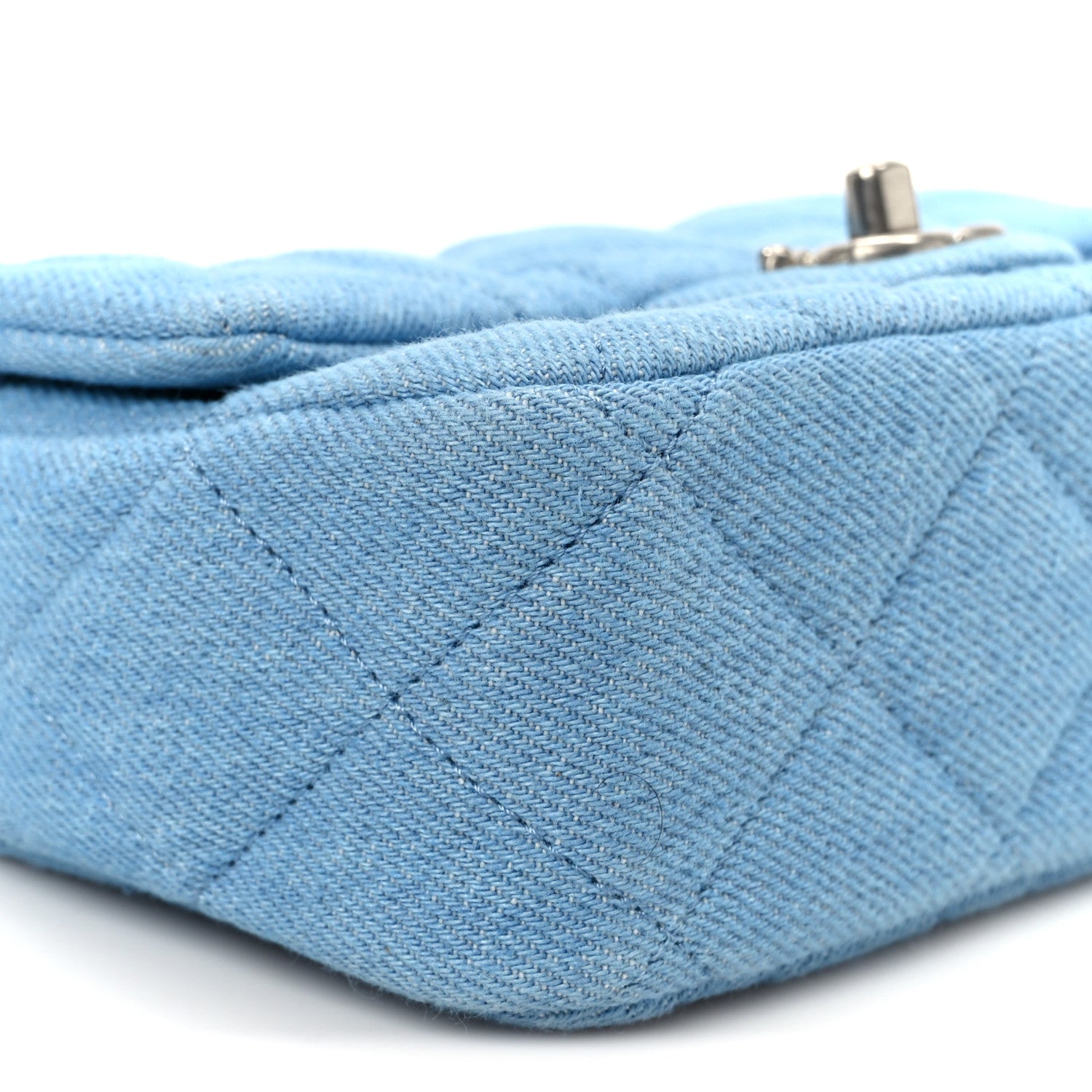 Chanel Denim Quilted Sweetheart Mini Flap Blue