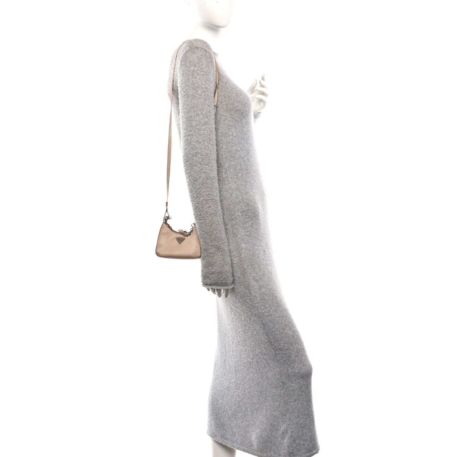Prada Tessuto Nylon Saffiano Mini Re-Edition 2000 Shoulder Bag Cammeo