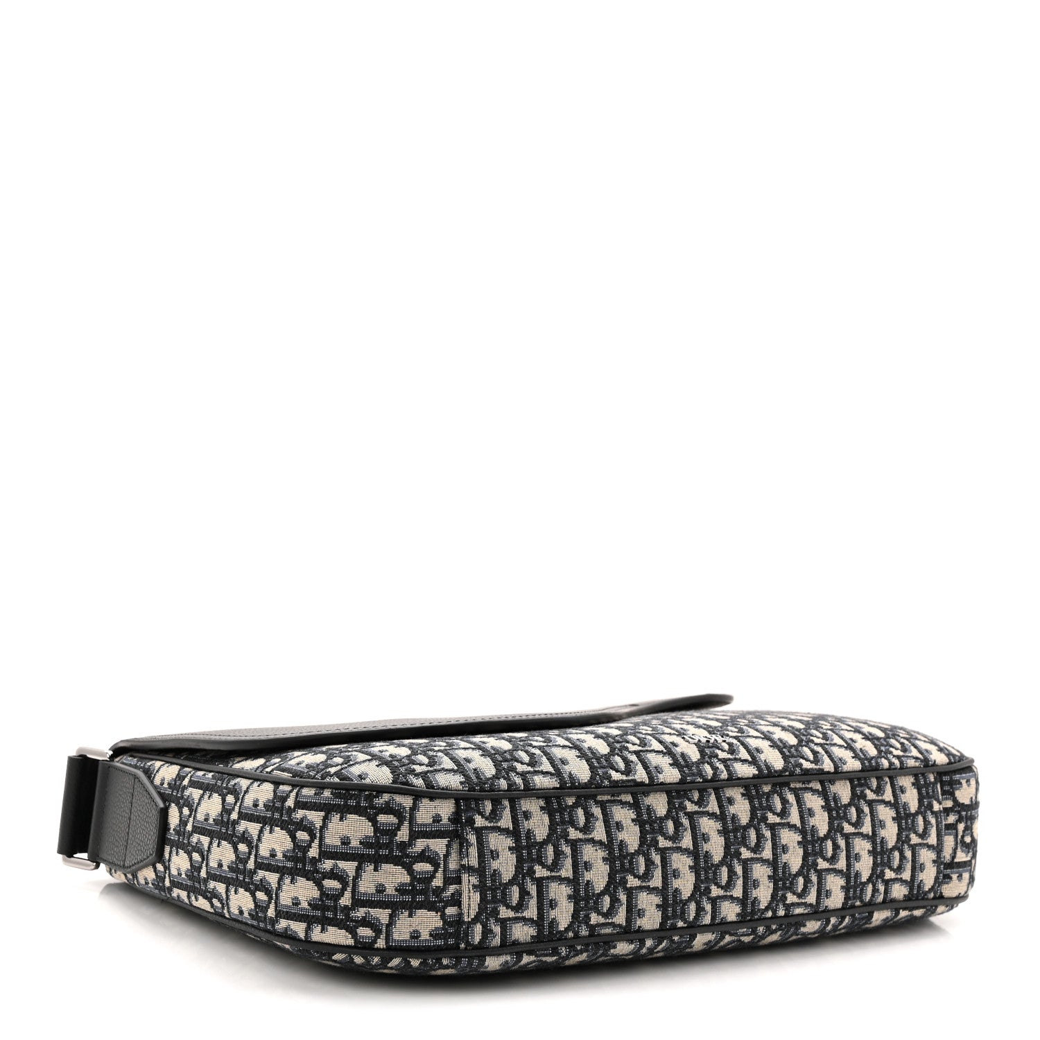 Christian Dior Grained Calfskin Oblique Saddle Messenger Black