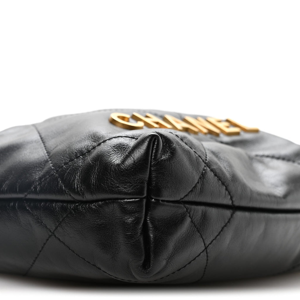 Chanel Shiny Calfskin Quilted Mini Chanel 22 Black