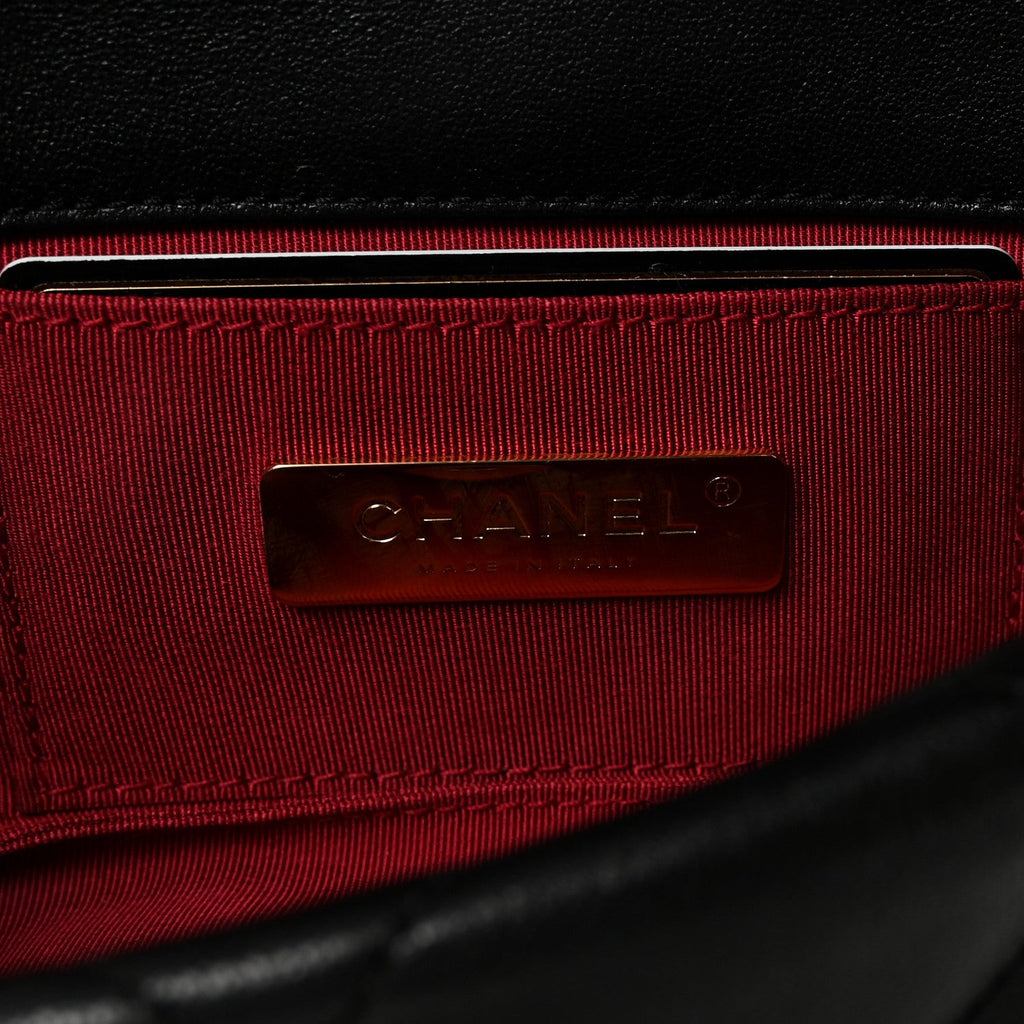 Chanel Goatskin Quilted Chanel 19 Waist Bag Black
