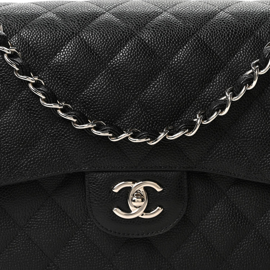 Chanel Caviar Quilted Jumbo Double Flap Black