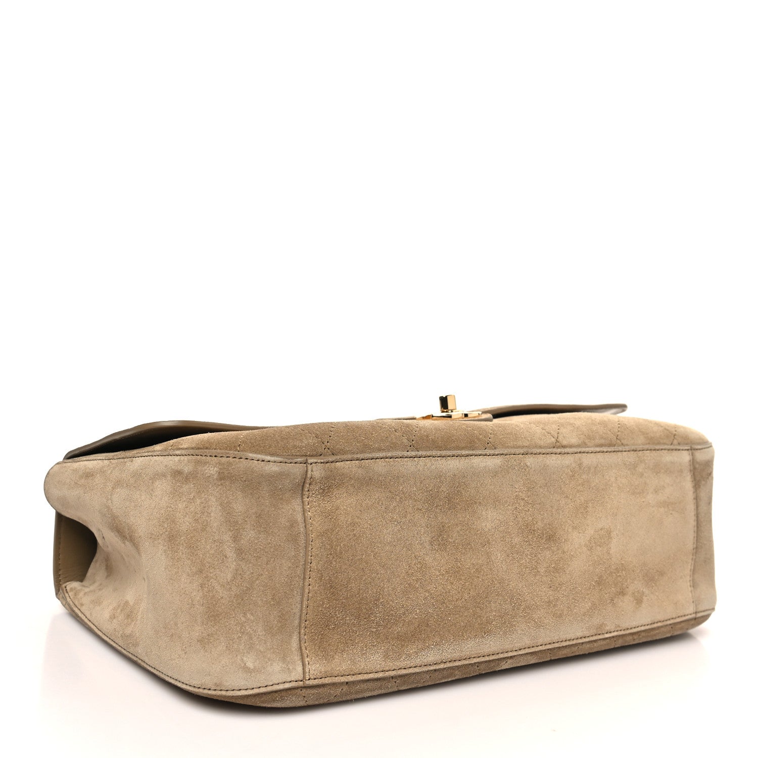 Chanel Suede Calfskin Small Souplissimo Maxi Flap Dark Beige