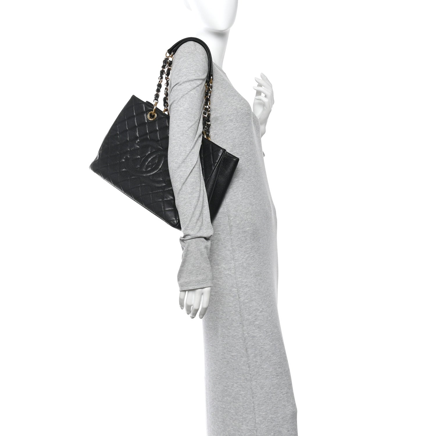 Chanel Caviar Quilted Grand Shopping Tote GST Black