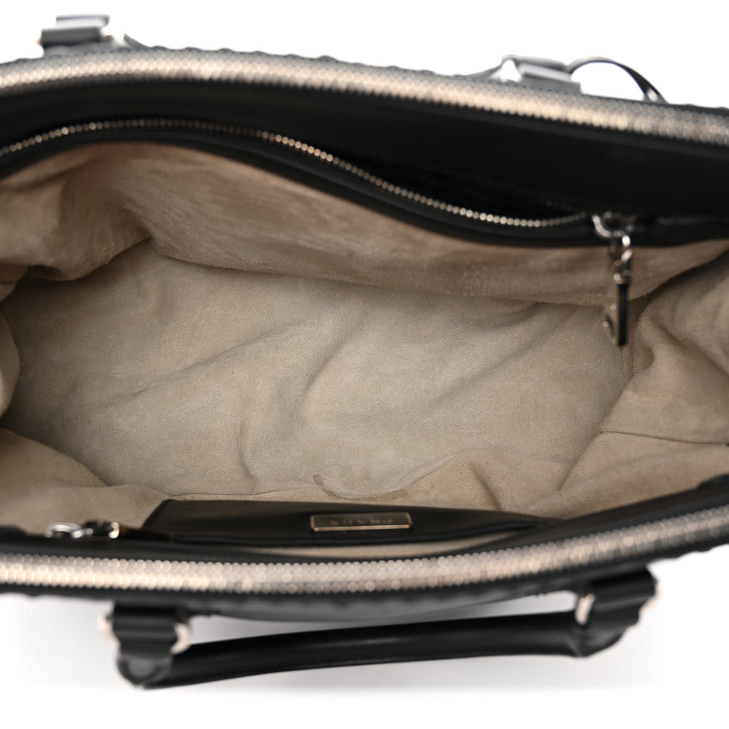 Prada City Calf Hand Stitched Large Galleria Double Zip Tote Black