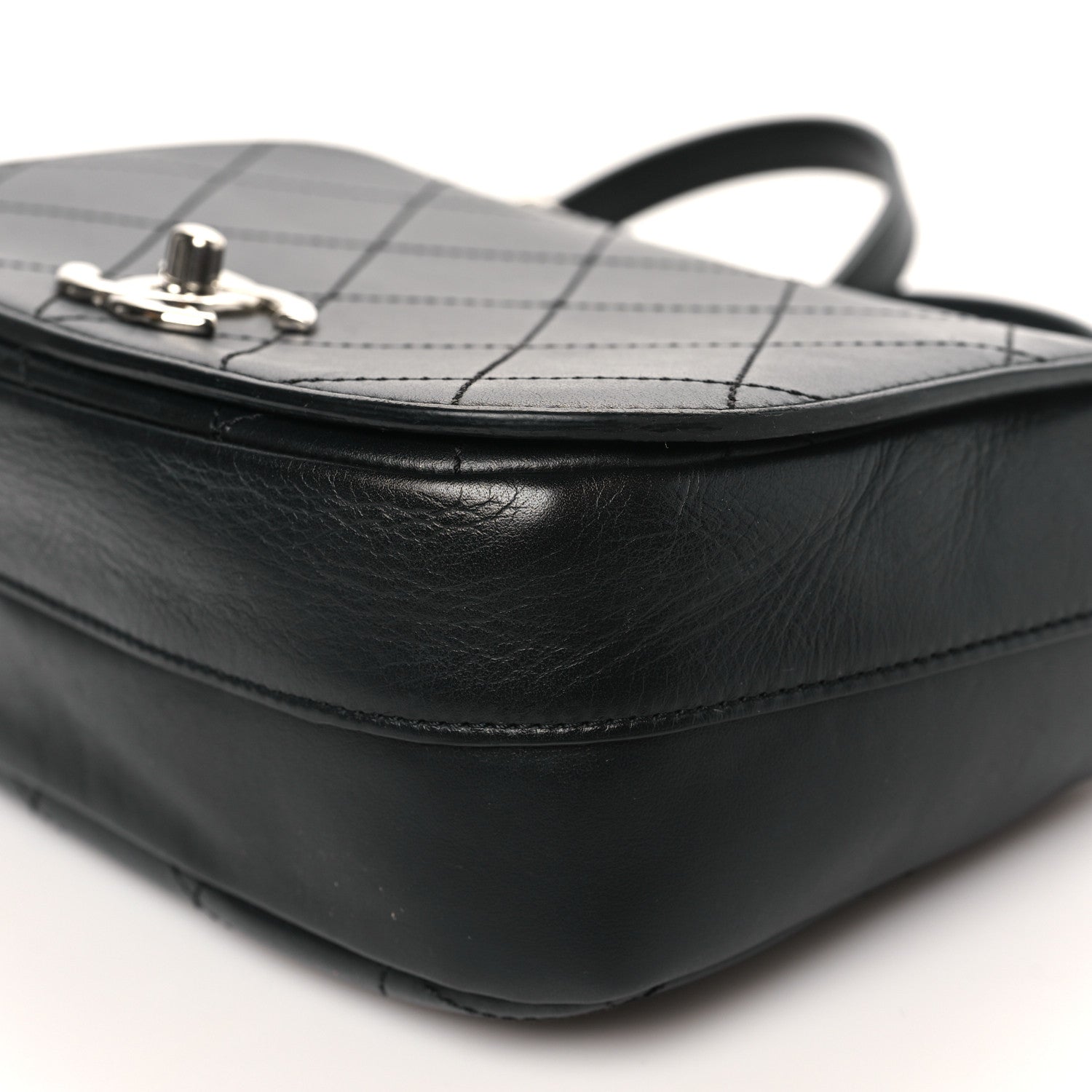 Chanel Calfskin Stitched Small Ring My Bag Flap Crossbody Bag Black