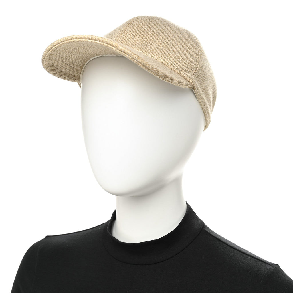 Gucci Wool Lame Double G Crystal Baseball Hat L Beige