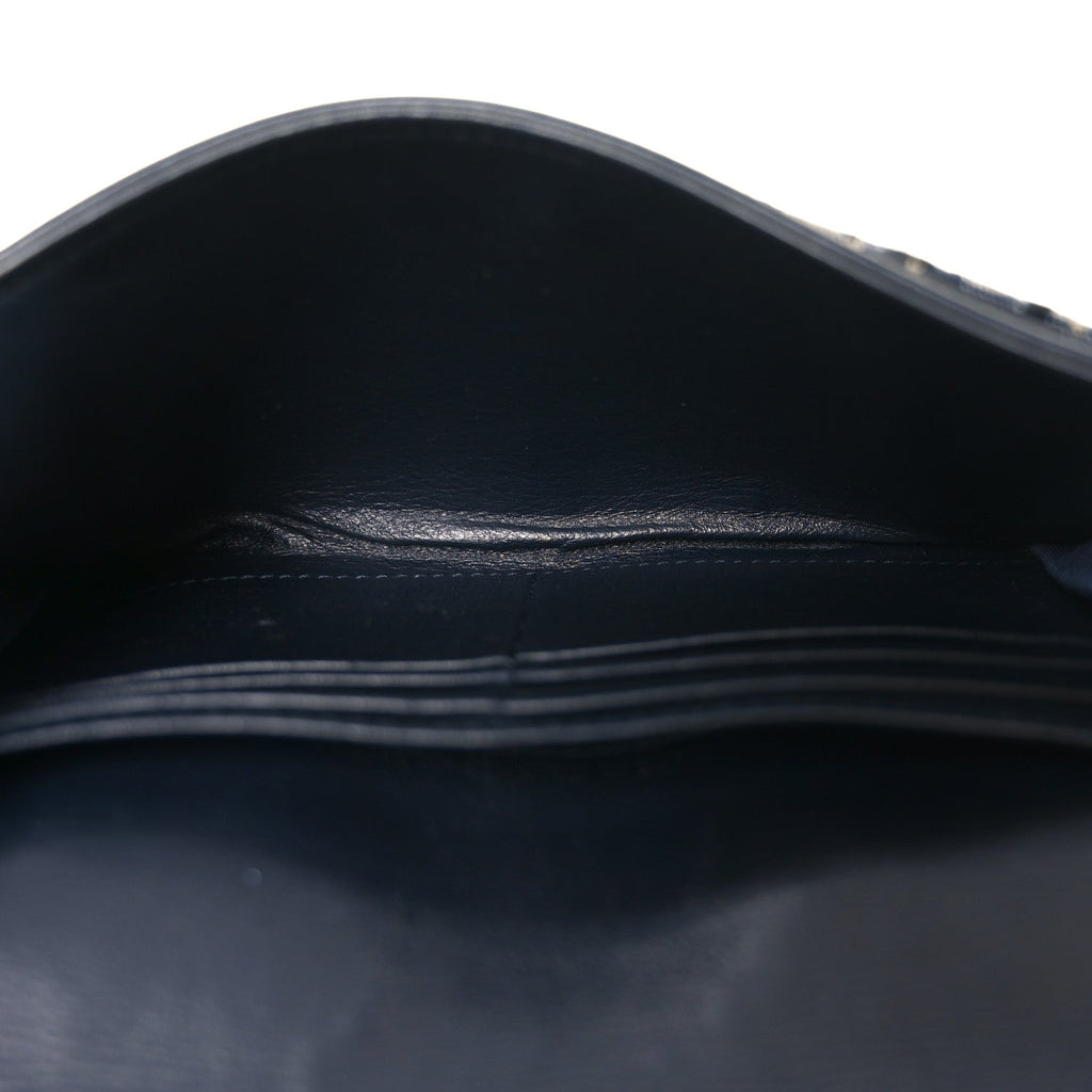 Christian Dior Oblique Small Saddle Chain Pouch Blue