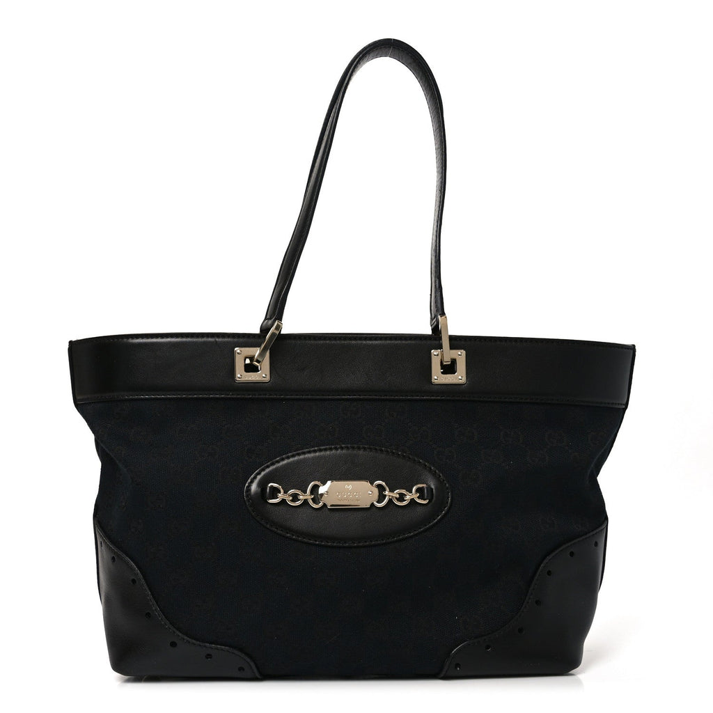 Gucci Monogram Large Punch Tote Black