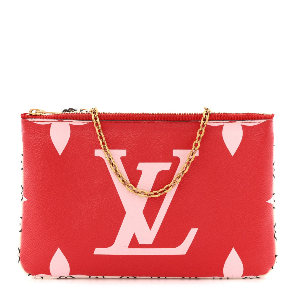 Louis Vuitton Monogram Giant Double Zip Pochette Rouge