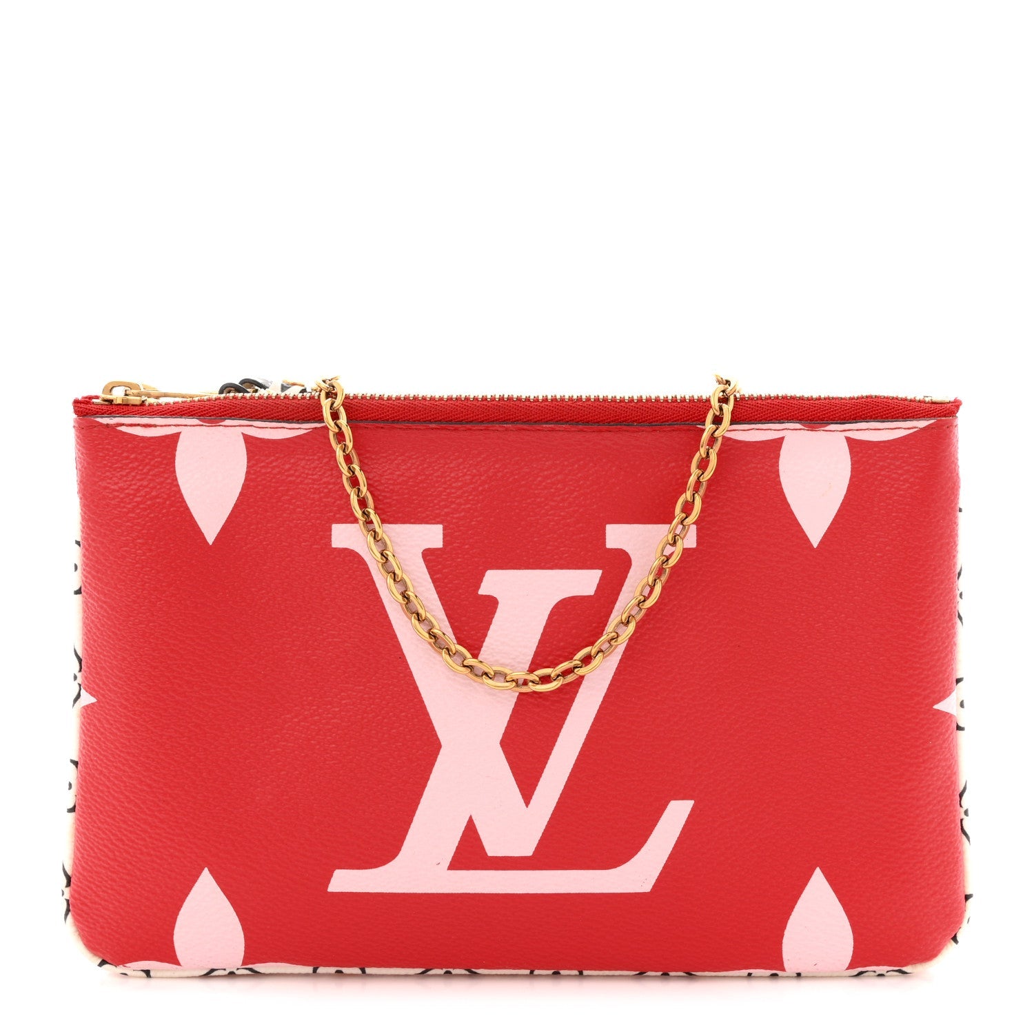 Louis Vuitton Monogram Giant Double Zip Pochette Rouge
