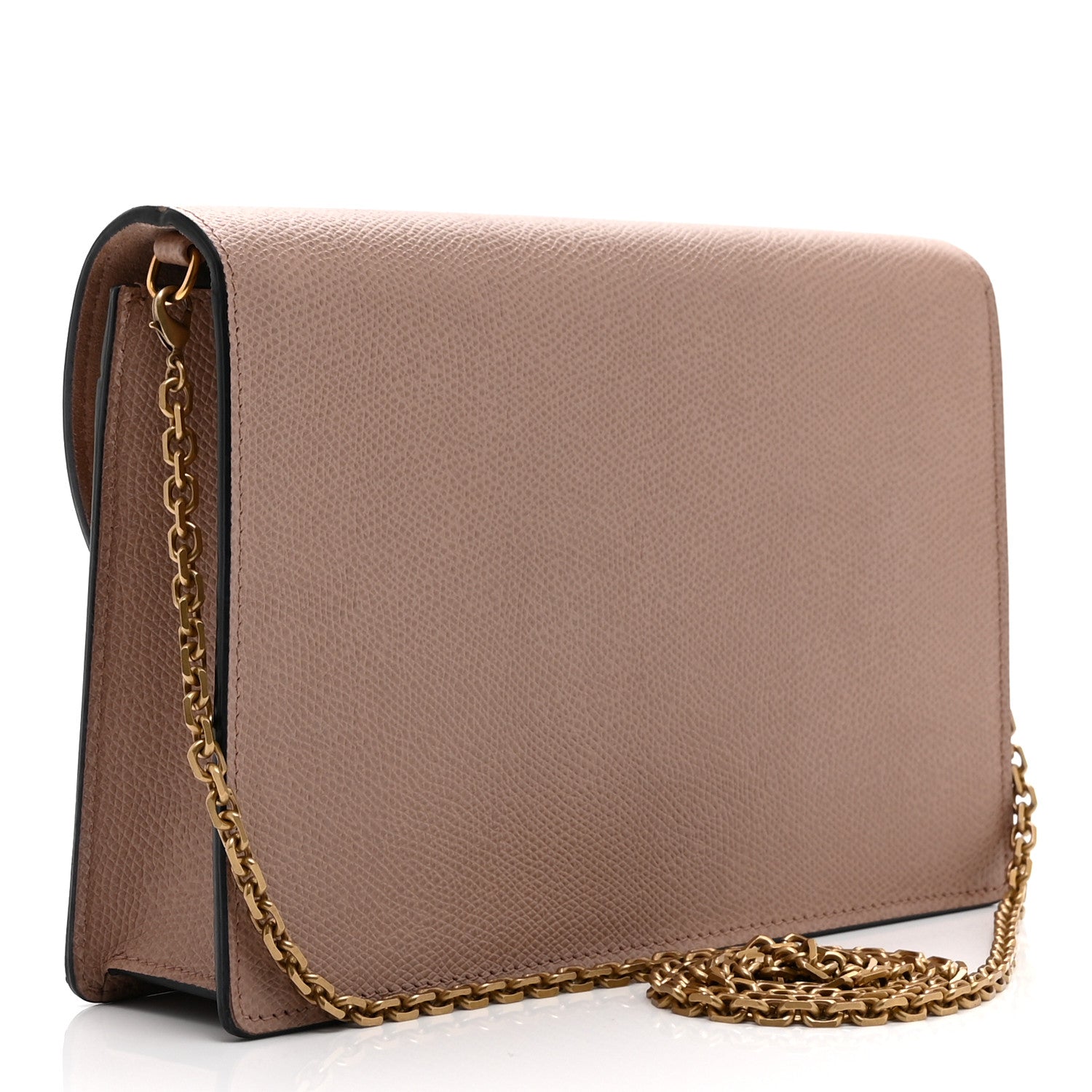 Christian Dior Grained Calfskin Saddle Chain Pouch Blush