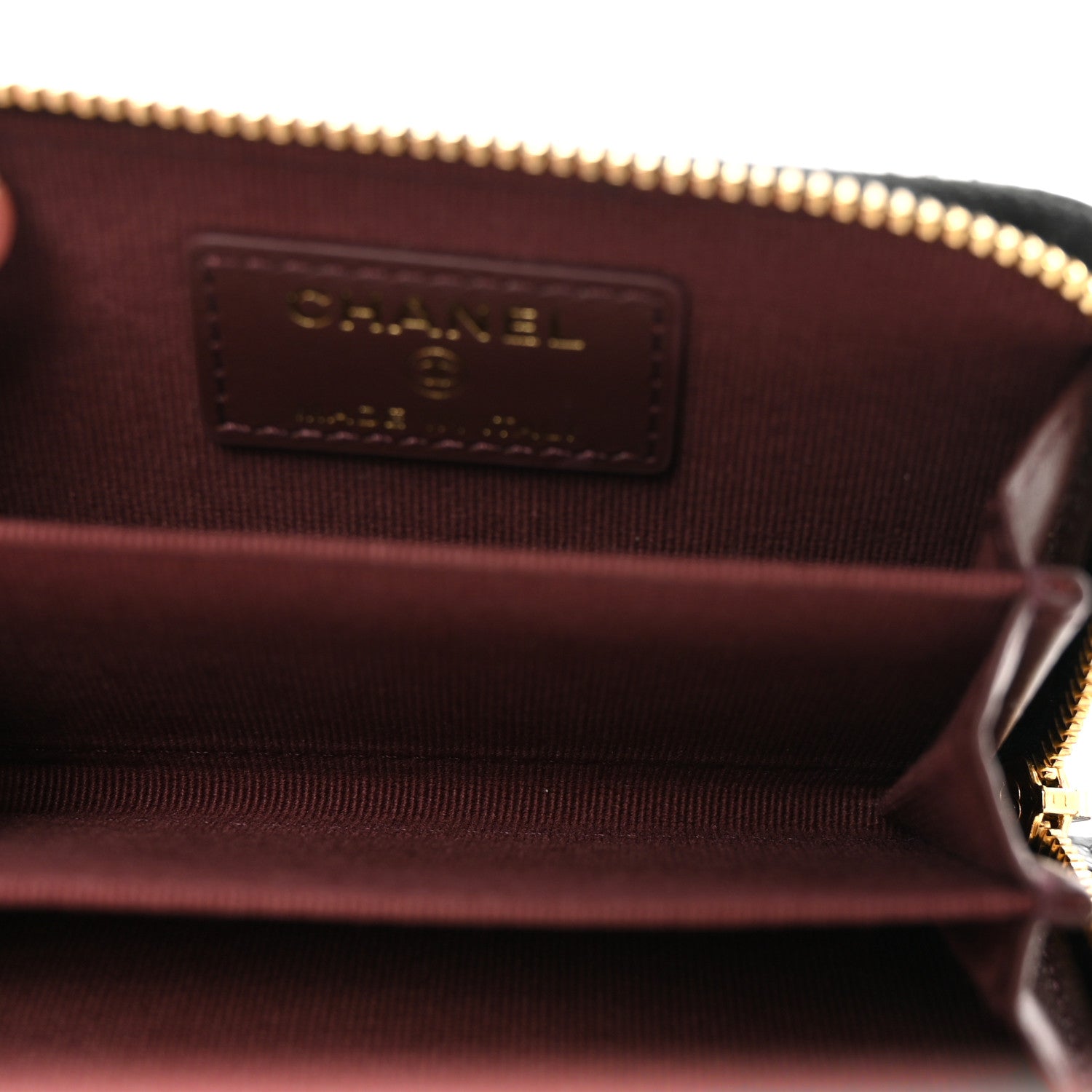 Caviar Quilted Zip Coin Purse Black