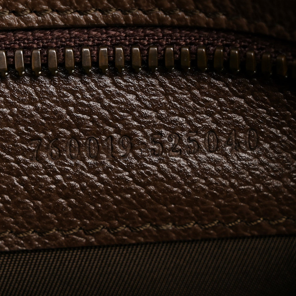 Gucci GG Supreme Monogram Textured Calfskin Web Small Cosmetic Case Beige Ebony New Acero