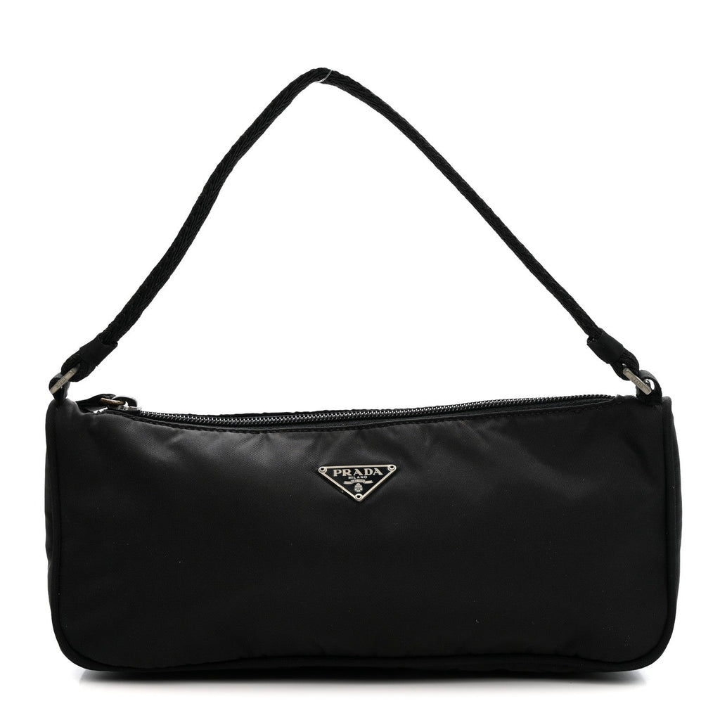 Prada Tessuto Nylon Pochette Bag Black