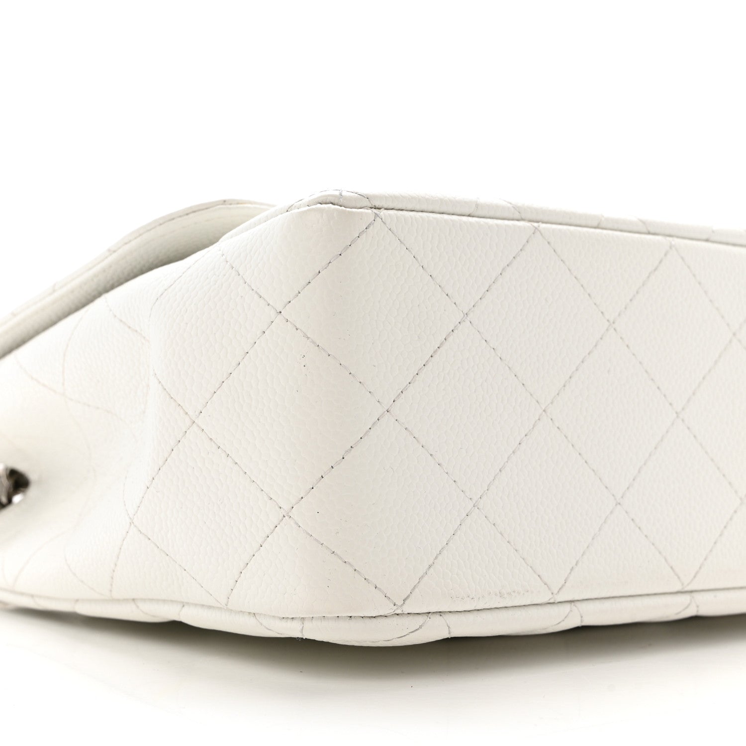Chanel Caviar Quilted Jumbo Single Flap White