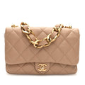 Chanel Lambskin Quilted Large CC Funky Town Flap Beige