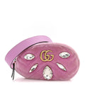 Gucci Velvet Matelasse Marquise Crystals GG Marmont Belt Bag 85 34 Malva