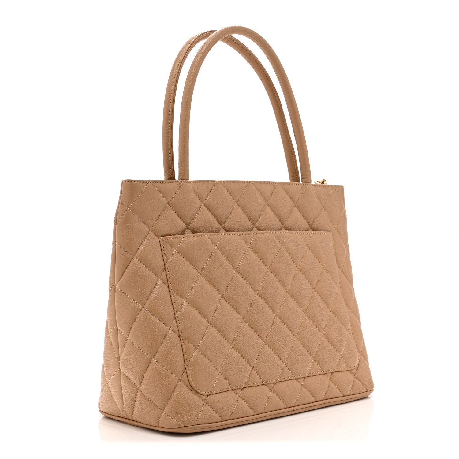 Chanel Caviar Quilted Medallion Tote Beige