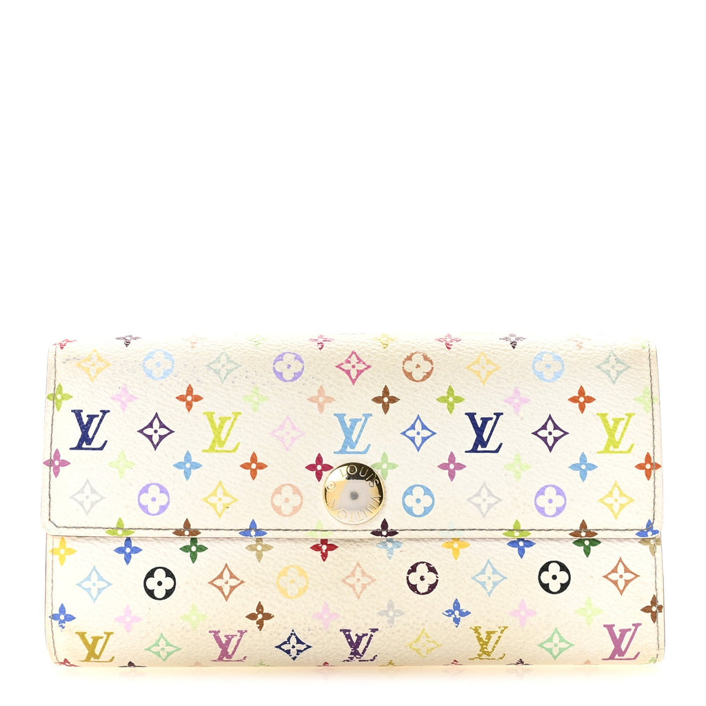 Louis Vuitton Monogram Multicolor Sarah Wallet White Citron