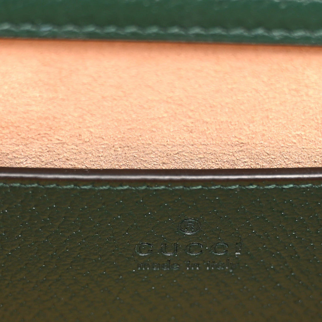 Gucci Textured Dollar Calfskin Web Small Diana Tote Bag Vintage Green Powder Pink