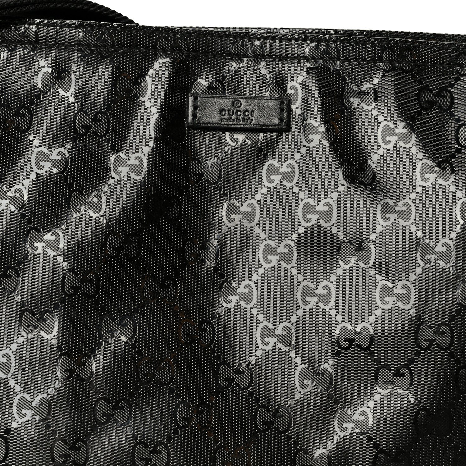 Gucci Imprime Monogram Medium Flat Messenger Bag Black