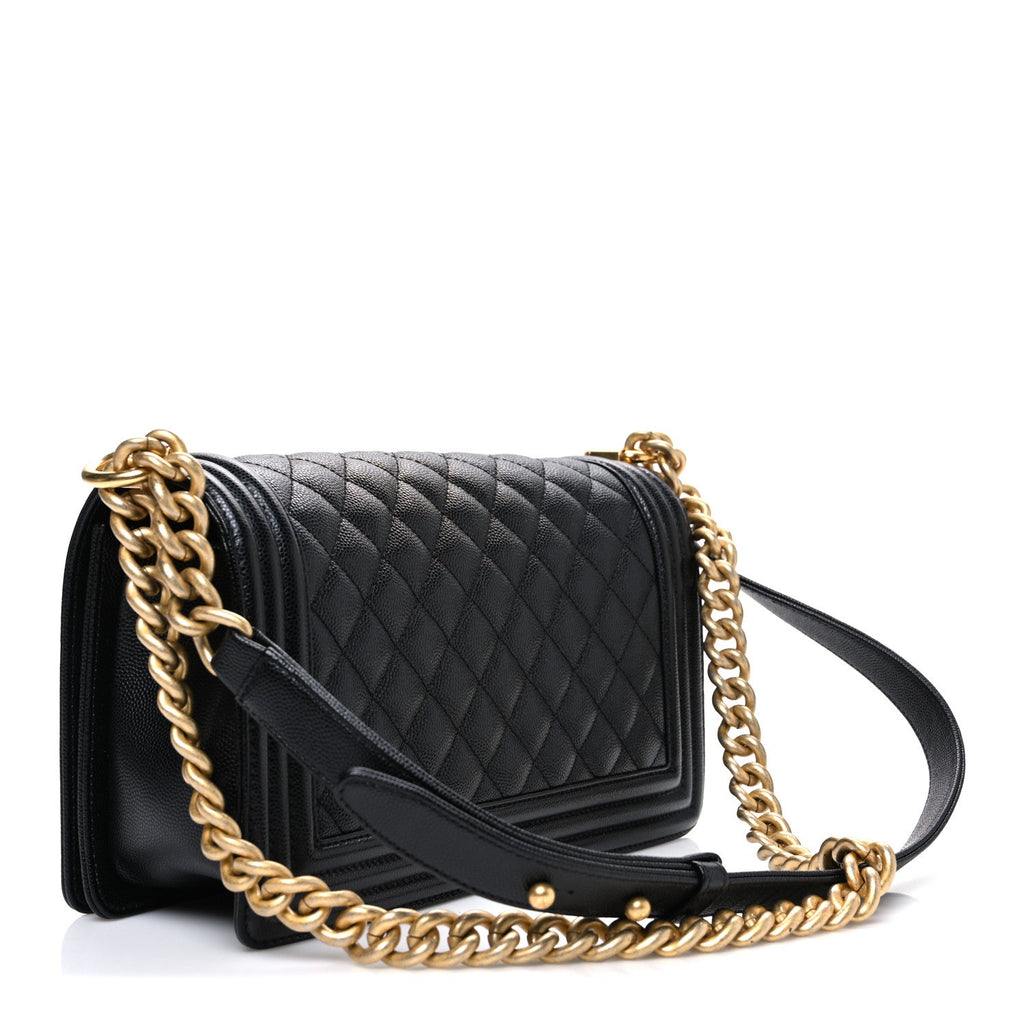 Chanel Caviar Quilted Medium Boy Flap Black