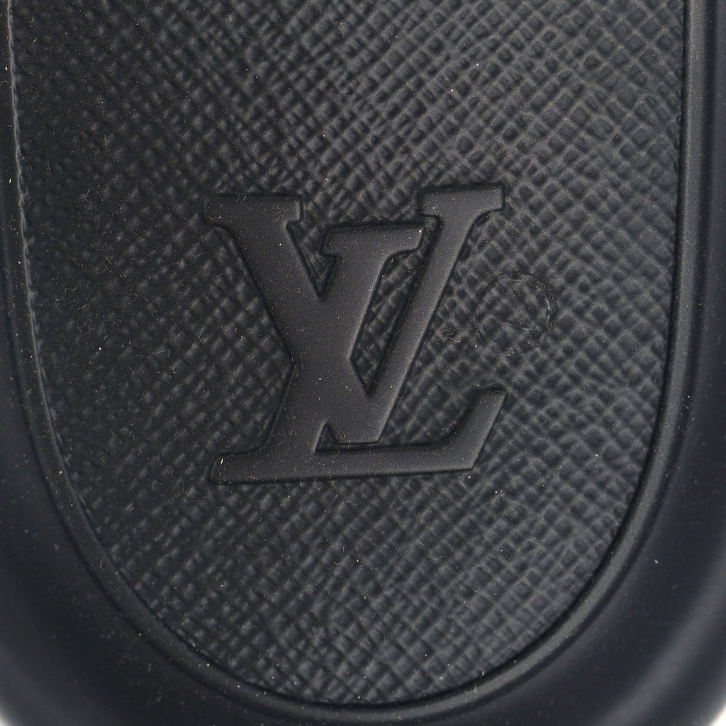 Louis Vuitton Rubber Monogram Eclipse Mens Waterfront Mules 12 Black