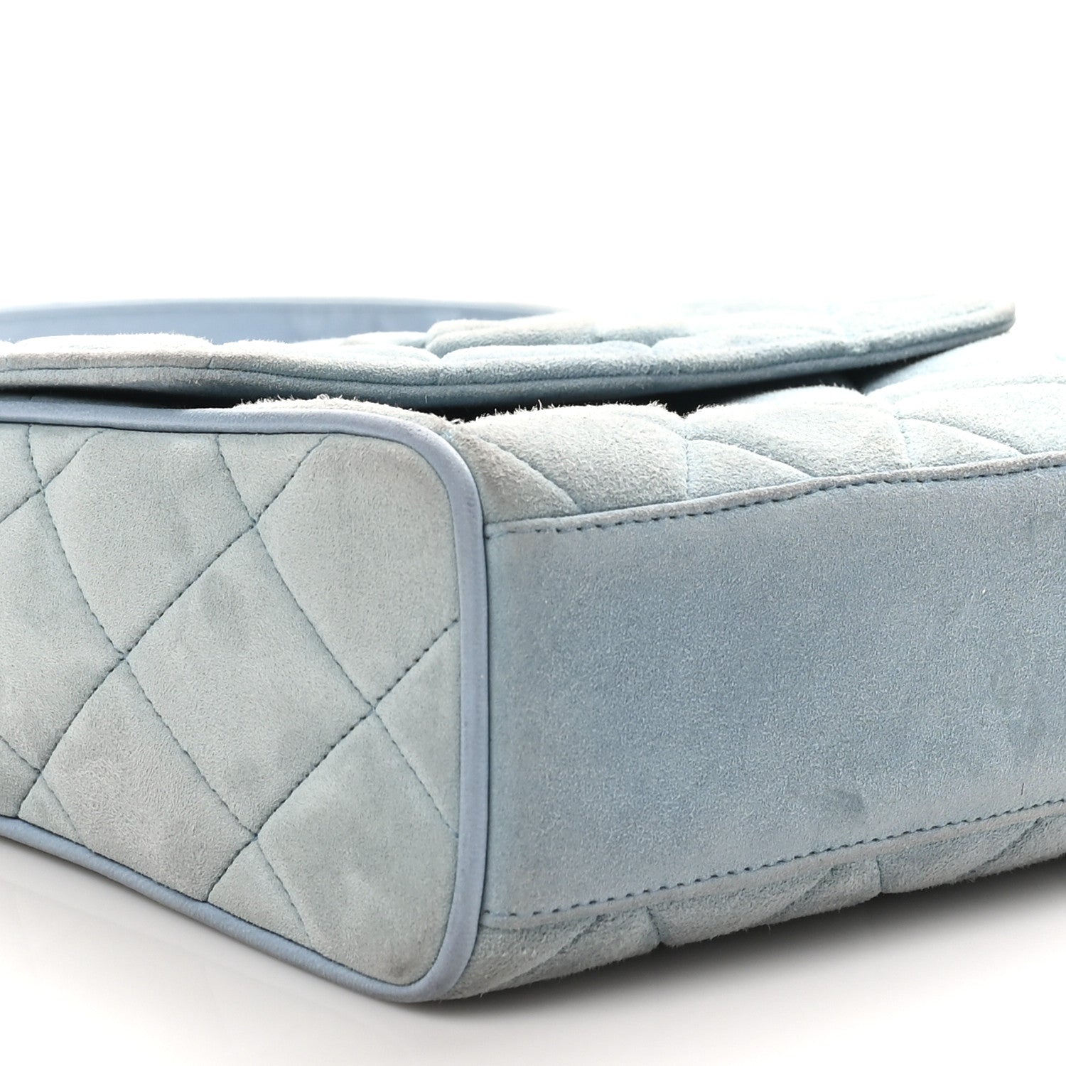 Chanel Suede Small Messenger Flap Light Blue